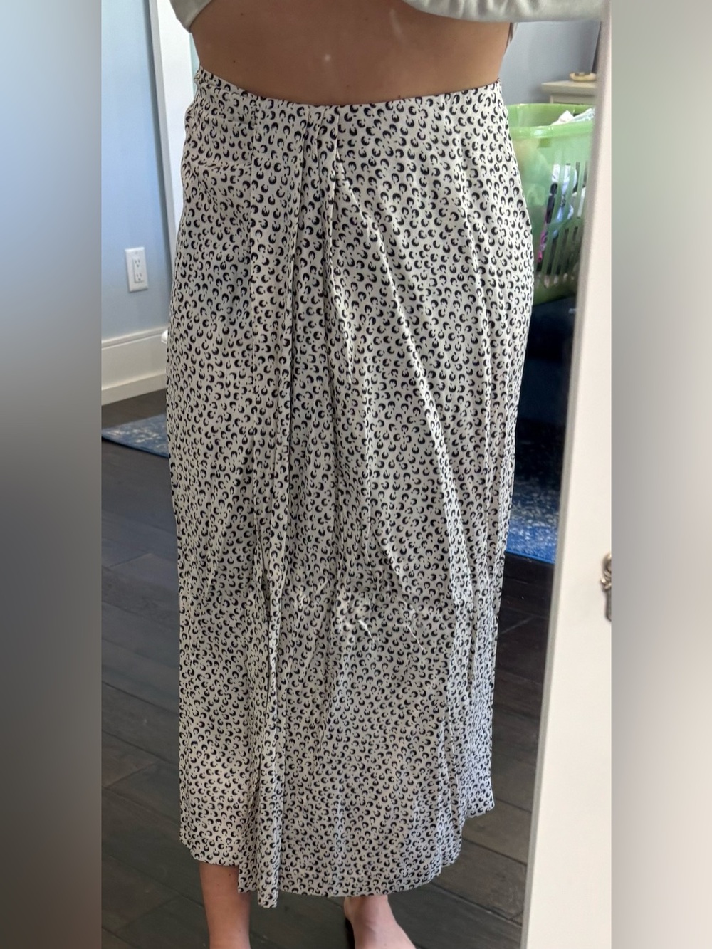 Vince Maxi Skirt with Black Crescent Print